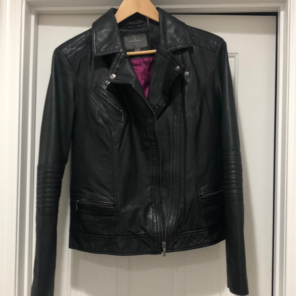 Cole Haan leather moto  jacket